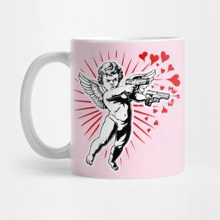 Spreading Love Cupid Cherub Shooting Hearts from Valentine's  Guns Mug
